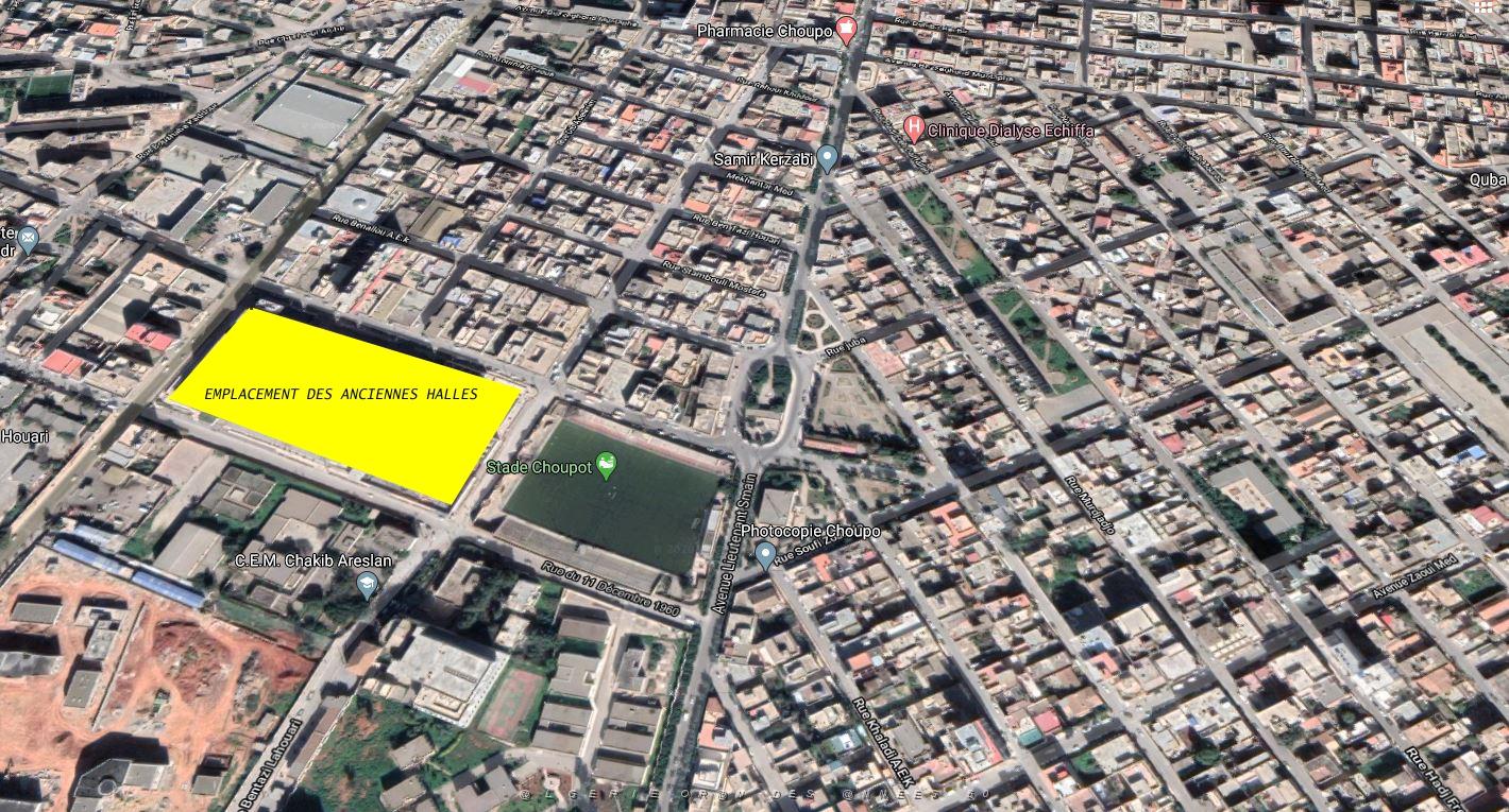 ORAN 1960 CUVELIER CHOUPOT MARAVAL 4 - LE STADE ET LES HALLES ET LE MARABOUT.JPG